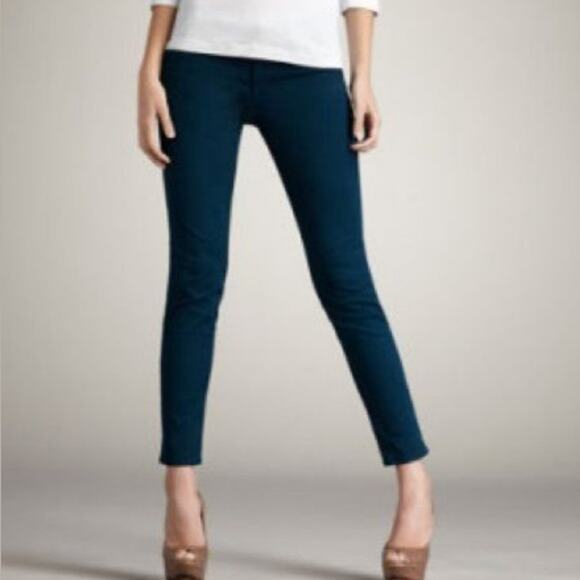 J Brand Riviera Blue Pencil Leg Velvet Courdoroy Textured Pants 26 - Picture 13 of 13